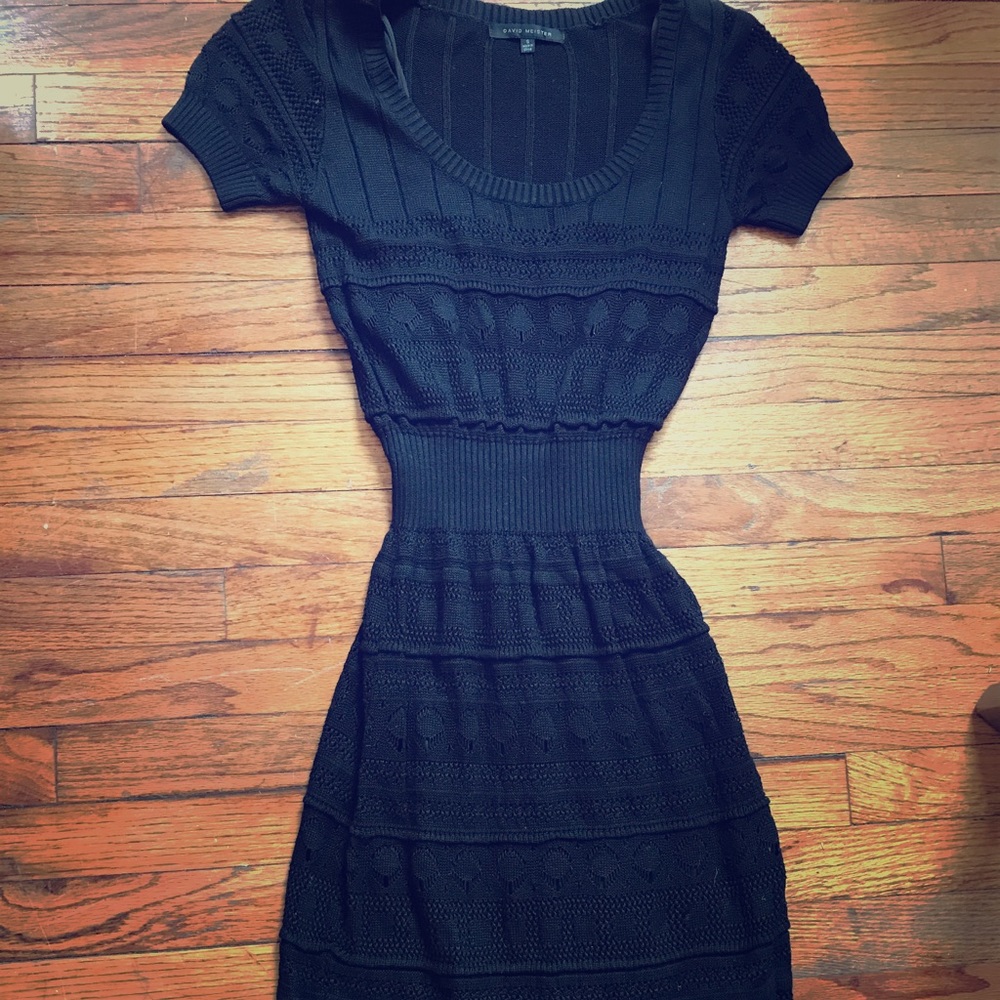 Midi length knit dress. Long sweater dress